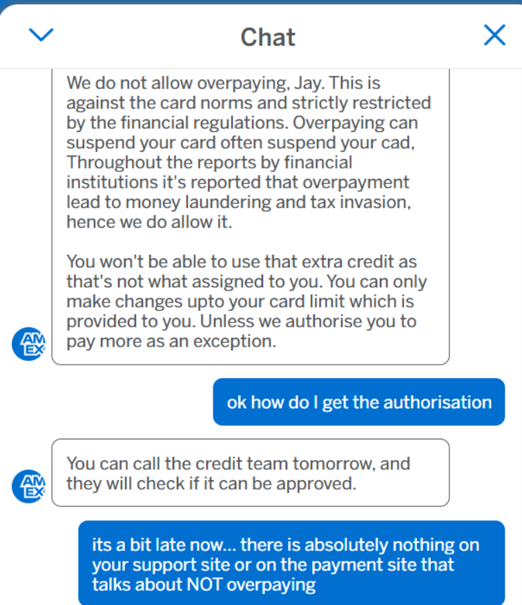 Communication about card suspension