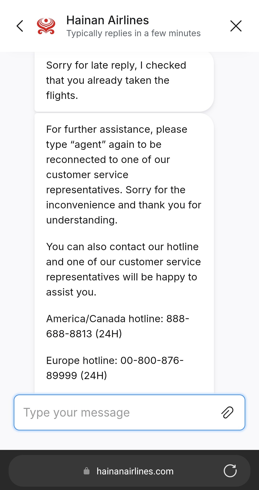 Chat with Hainan agent