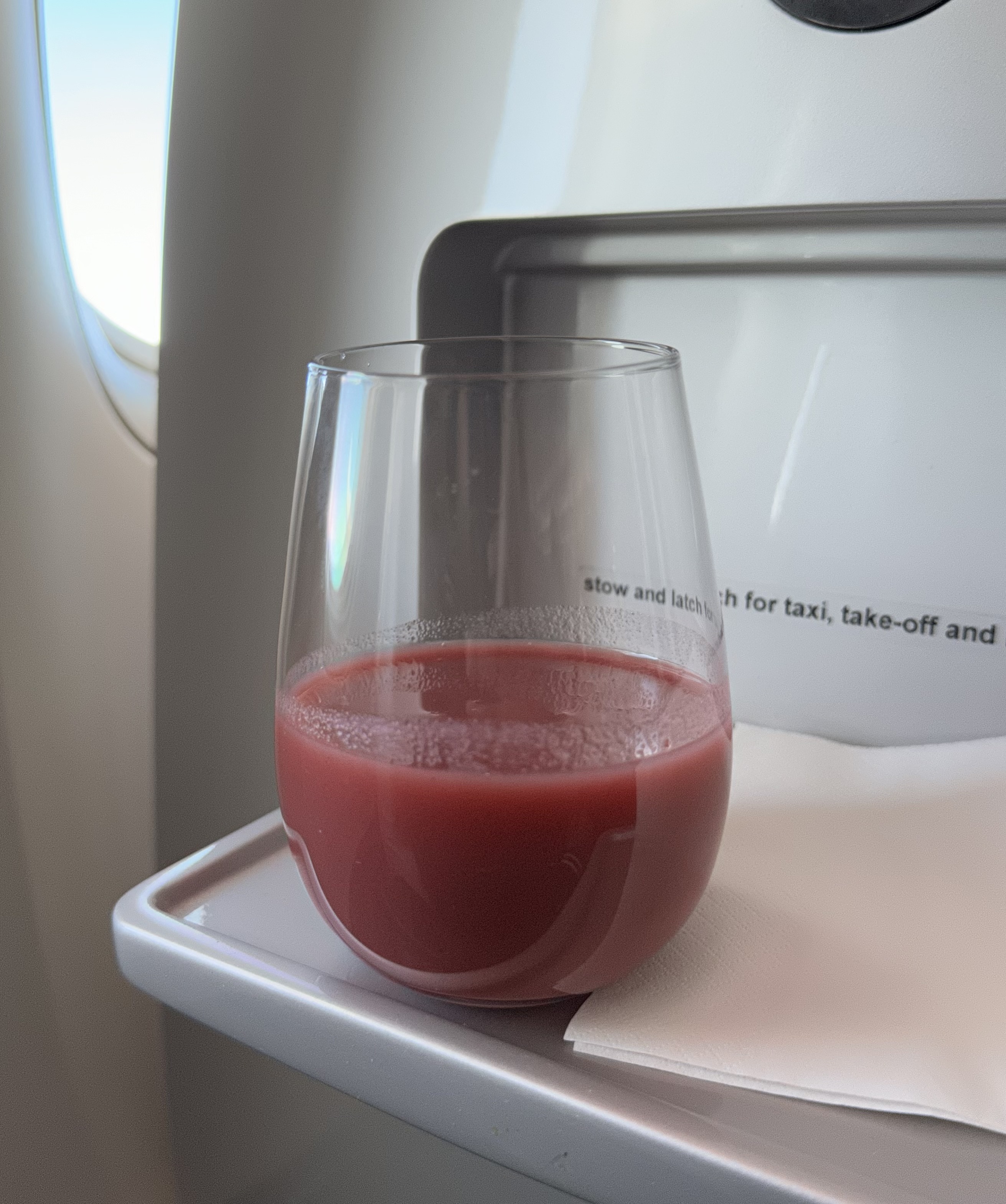 The smoothie poured into glassware